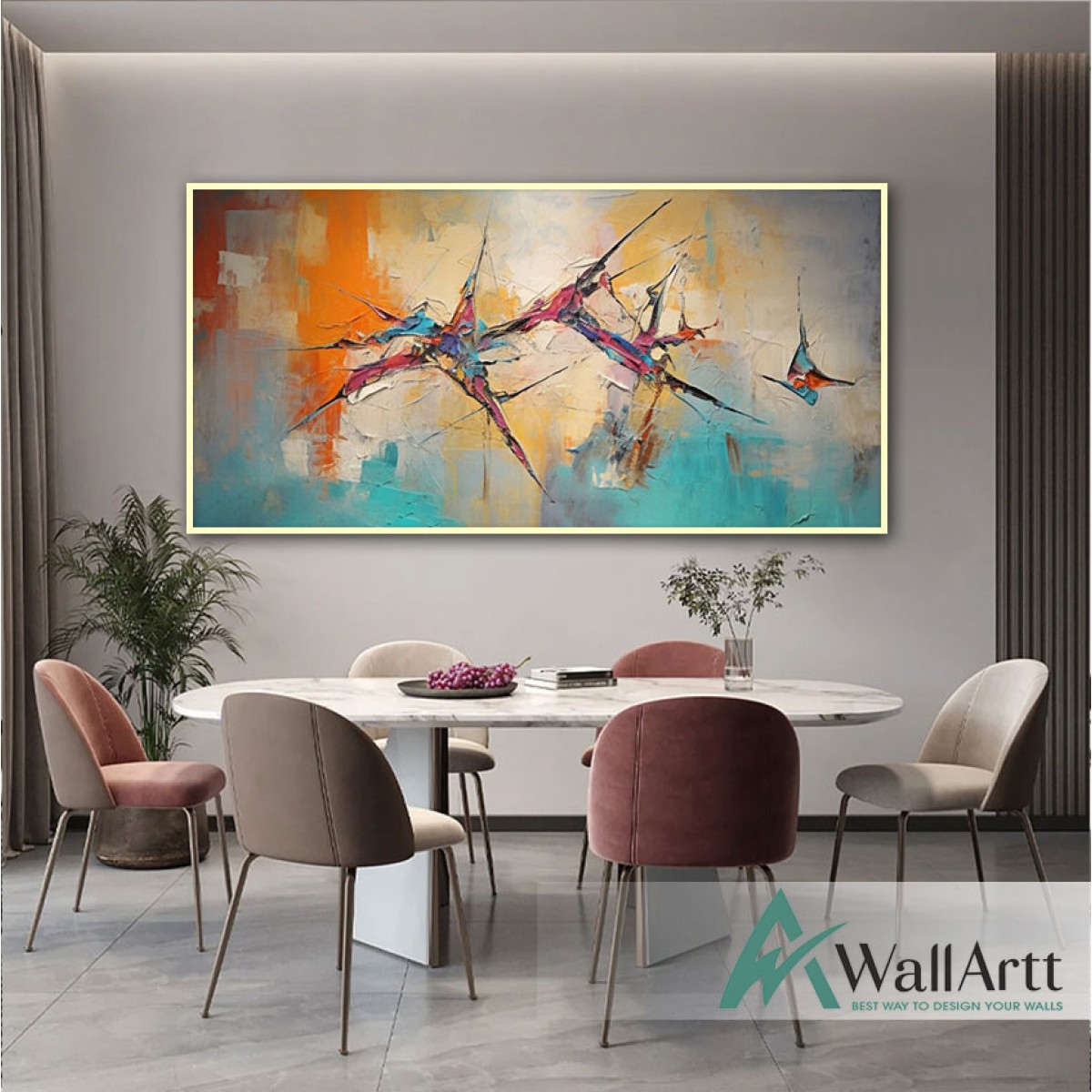 Abstract Wind Roses Textured Partial Oil Painting